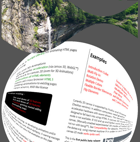 HTML5 / CSS - 3D/2D - WebGL Canvas Animation Library taccGL